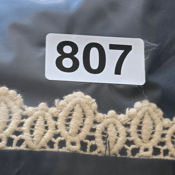 Anthropologie Y2K Black Embroidered Dress Sz 10 Zip Front Strappy Babydoll - Picture 12 of 12